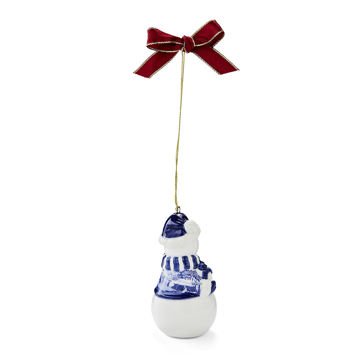 Blue Italian Snowman Ornament image number null